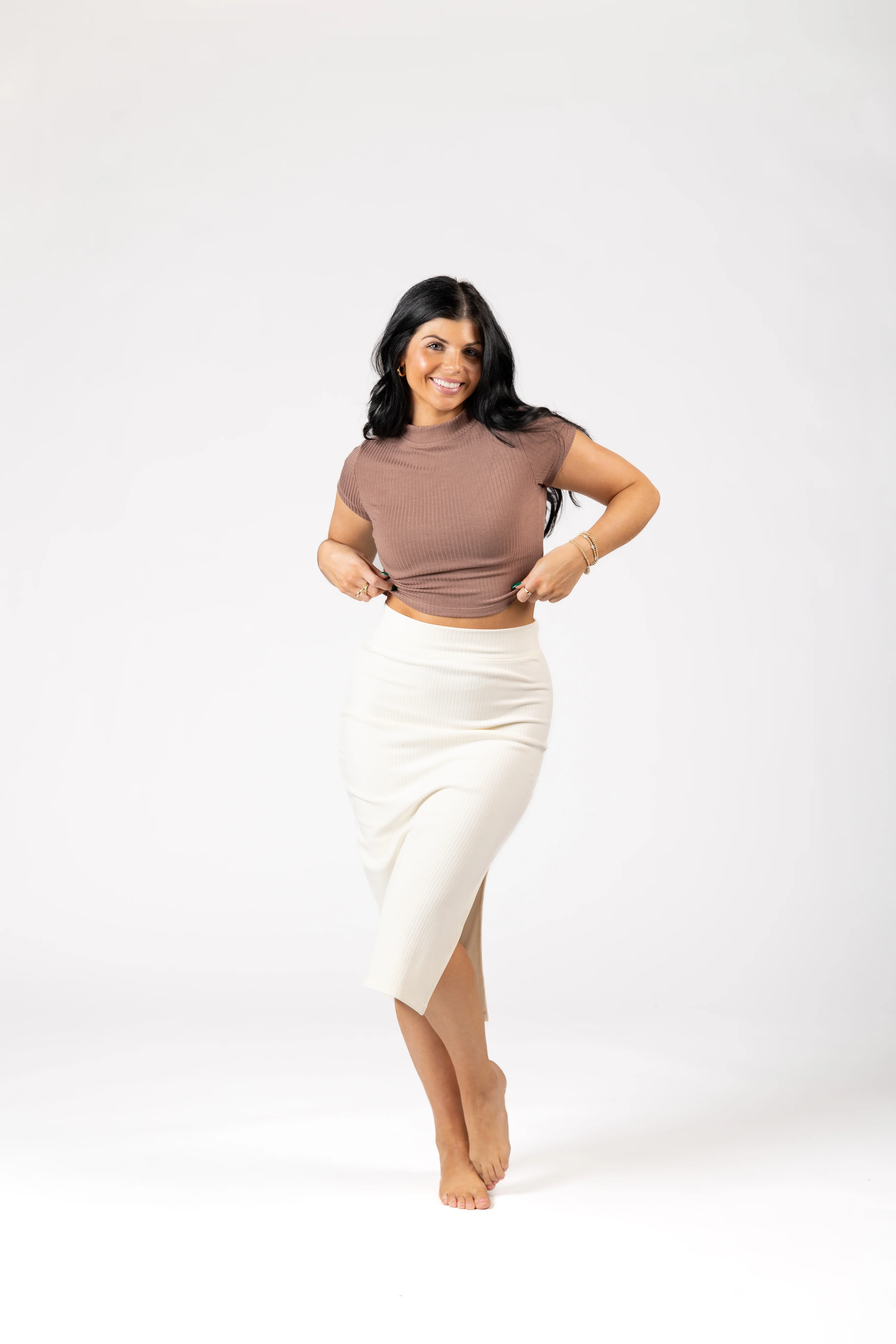 Luxe Rib Mockneck Crop - Image 11